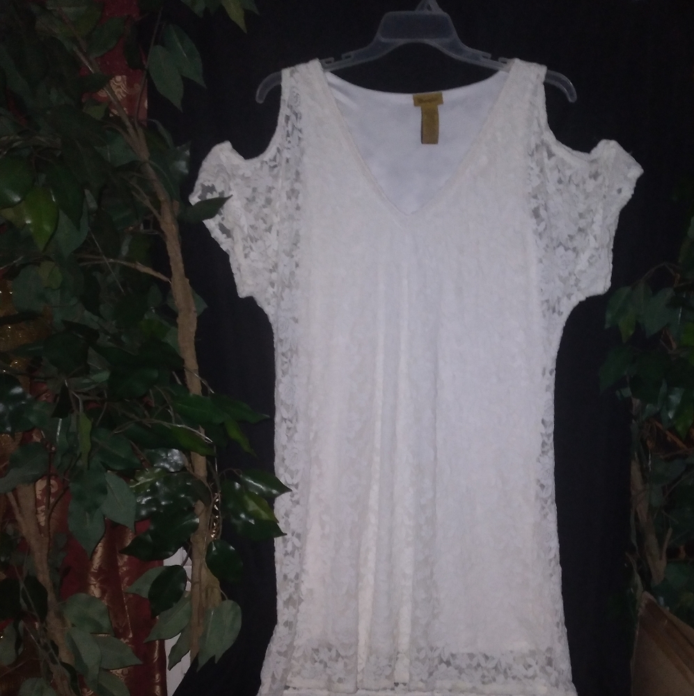 WRANGLER  COLD SHOULDER LACE DRESS